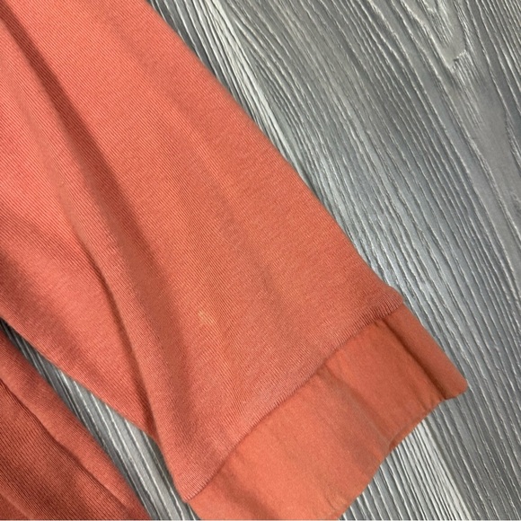 Rafaella Rust Orange 3/4 Sleeve Collared Henley Top - XL - Picture 5 of 8